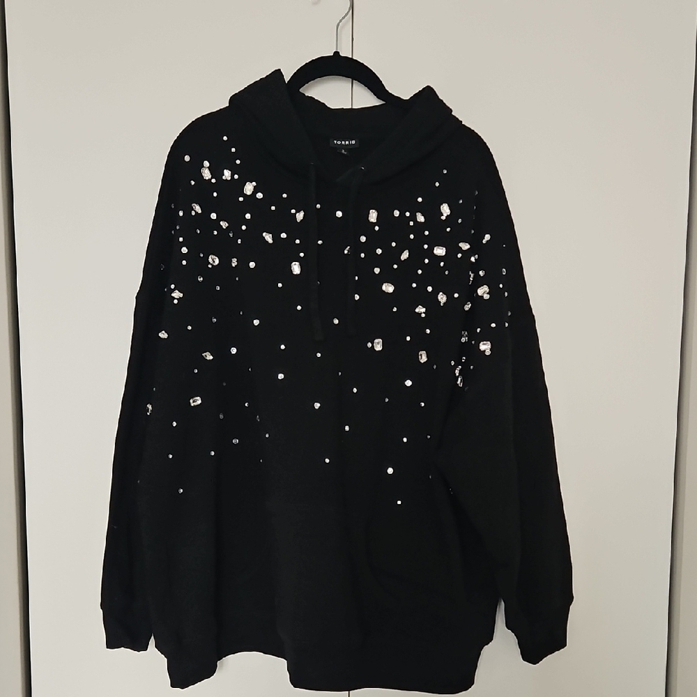 Torrid Black Sweater with Silver Embellishments